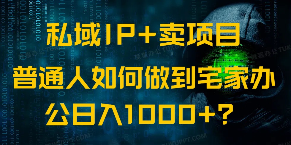 私域IP+卖项目,普通人如何做到宅家办公实现日入1000+-无忧资源网