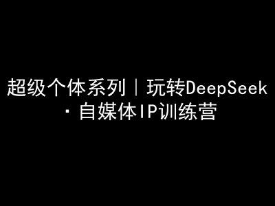 超级个体系列，玩转DeepSeek·自媒体IP训练营，deepseek教程-无忧资源网